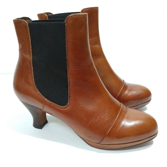 Topshop Shoes - Topshop Leather Chelsea Kitten Heel Boots 7.5/38